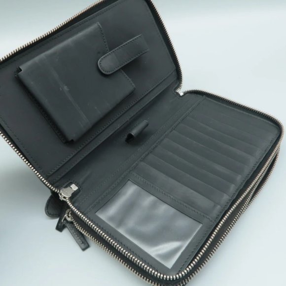 100% Authentic Gucci GG Black Leather Clutch Bag - Picture 9 of 12